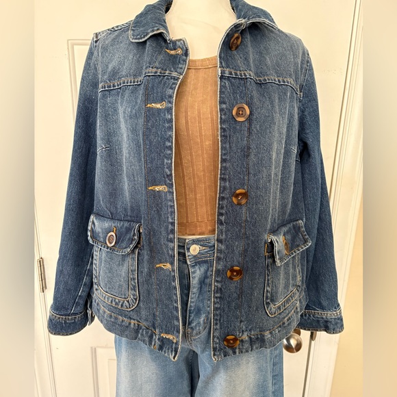 Boden blue denim button-up jacket - Picture 11 of 14